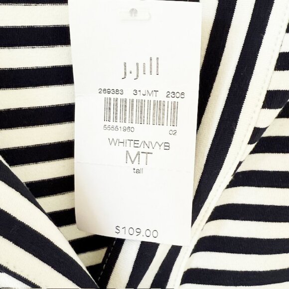 J. Jill Navy and White Striped Wearever Maxi Dress, NWT, Size Med Tall - Picture 4 of 6